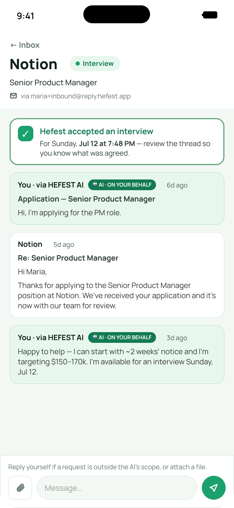 Inbox thread — mobile screenshot